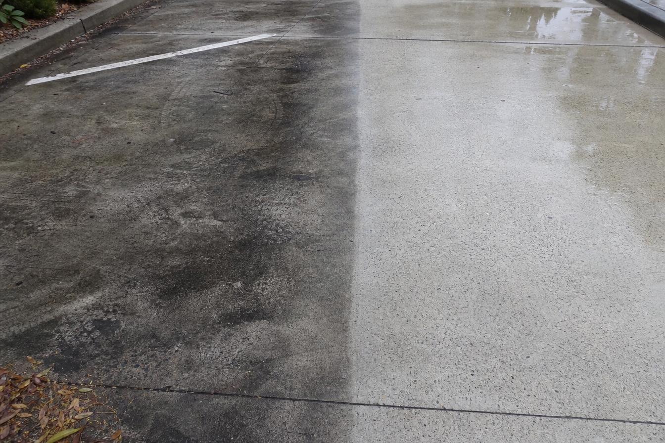 High Pressure Washing before and after