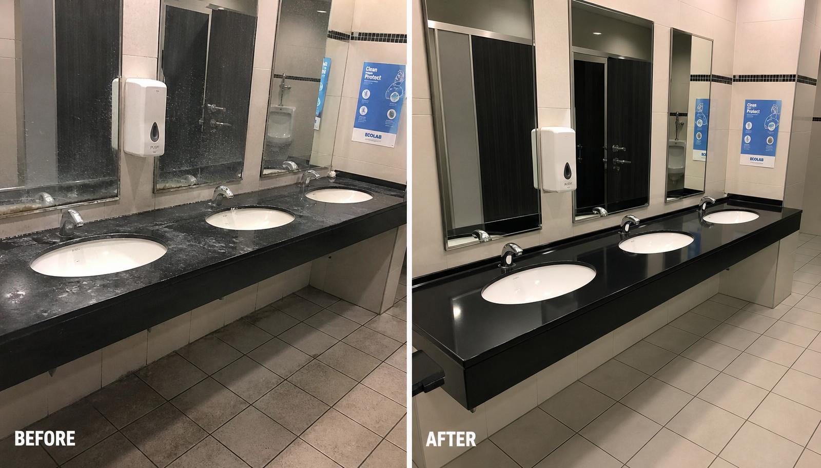 Washroom Deep Clean before and after