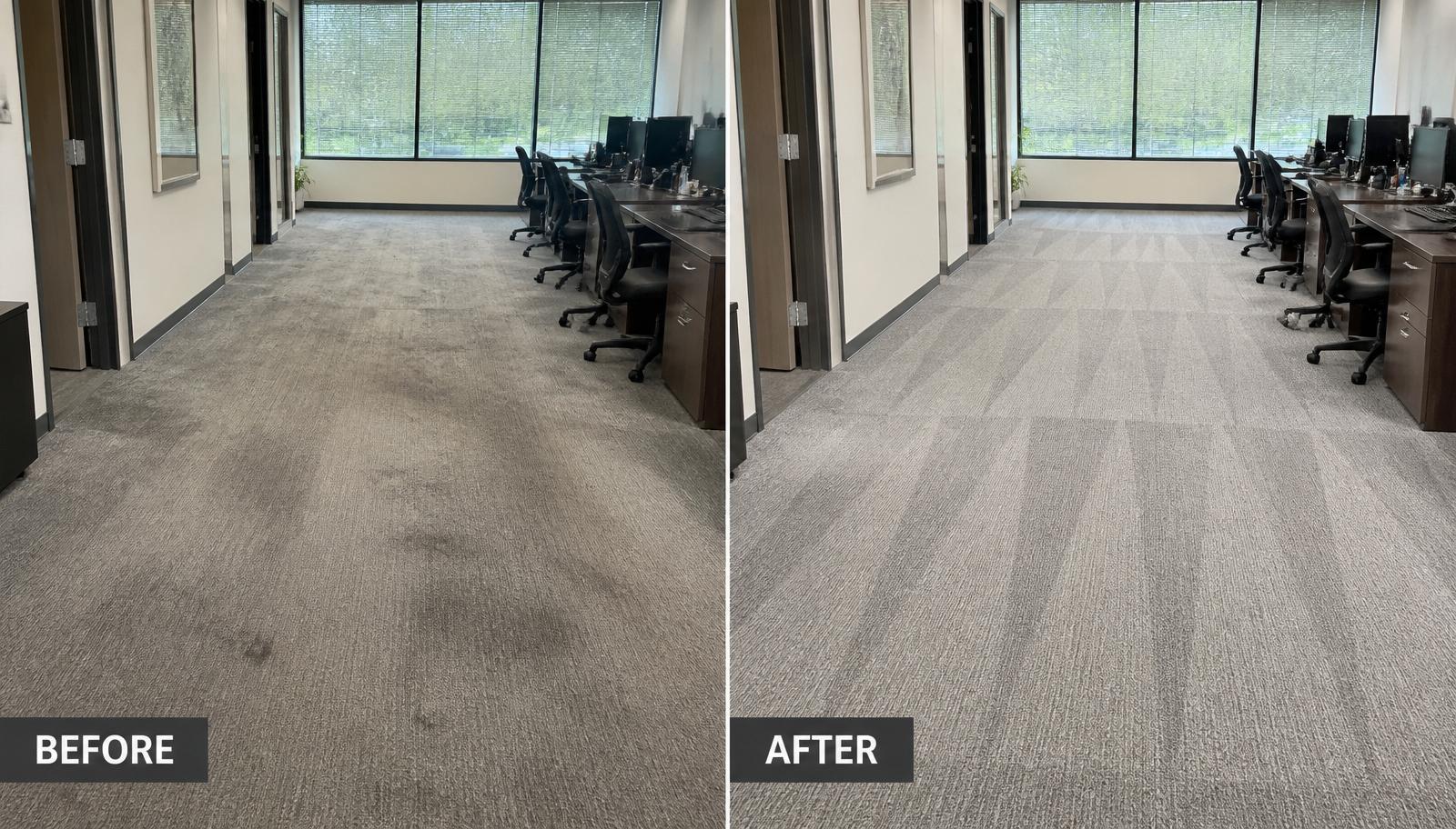 Commercial Carpet Cleaning before and after